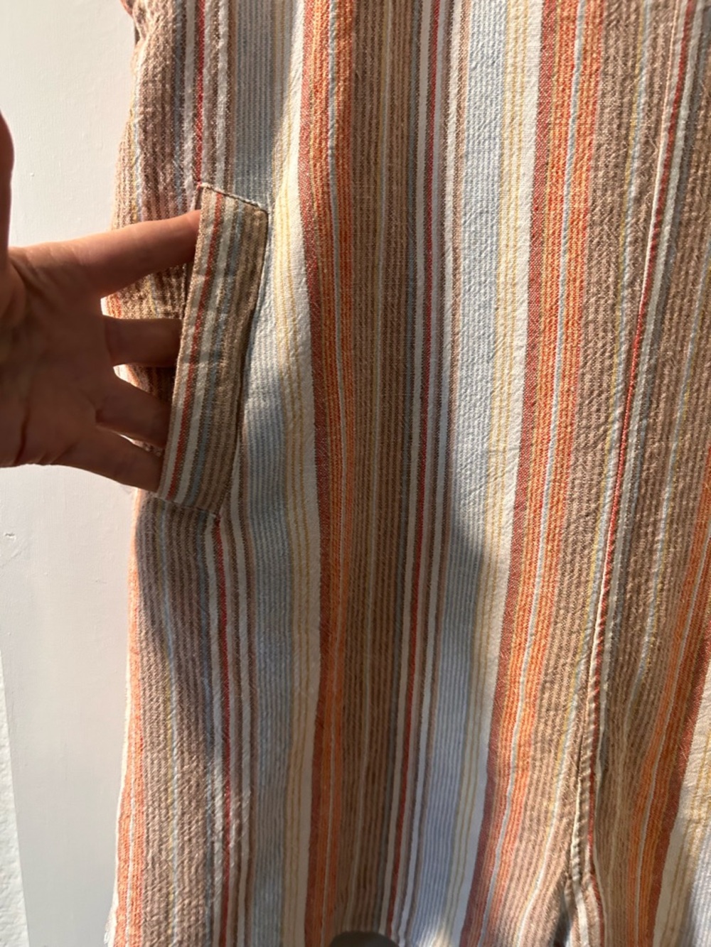 Anthropologie Striped Wide Leg Romper Jumpsuit M Boho Coastal Pockets - Picture 3 of 11